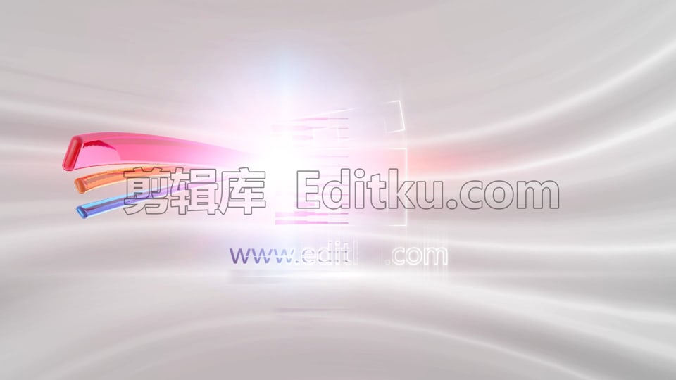 鎏光炫彩立体丝带飞舞流动揭示logo动画视频AE模板 第4张