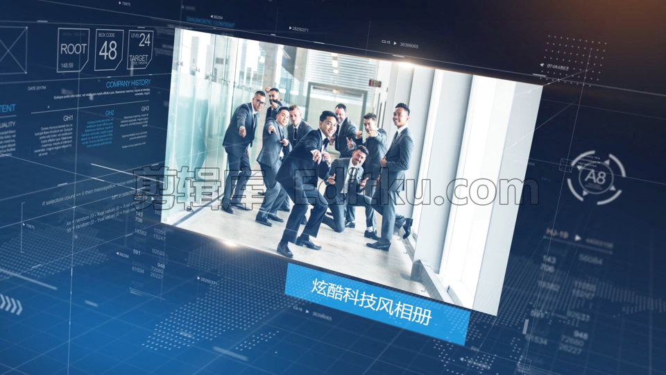中文PR模板未来科技炫酷风信息数据企业产业宣传视频相册 第1张