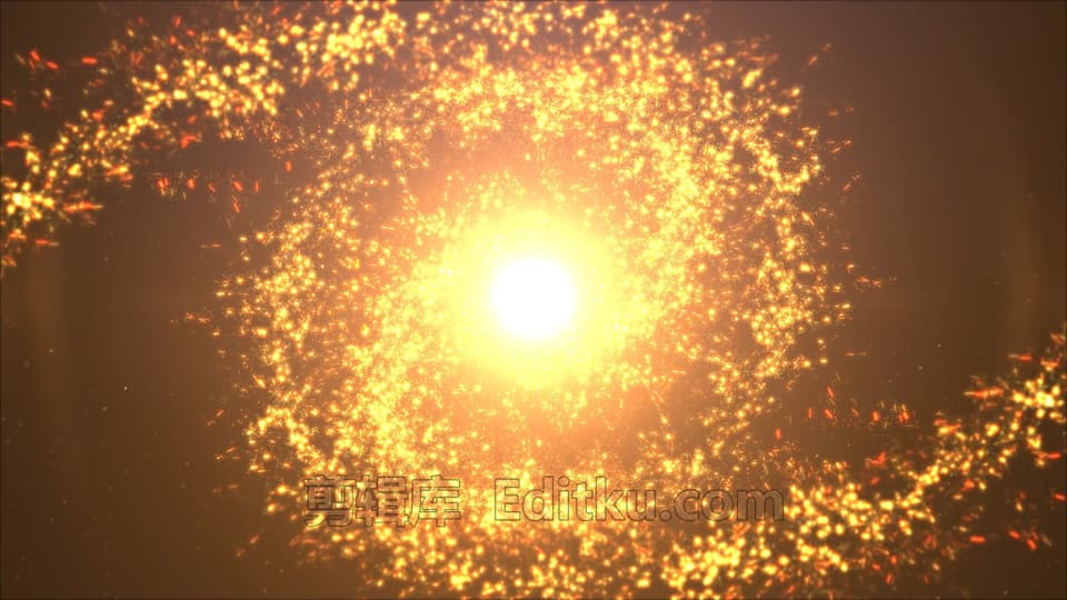 金色高贵粒子螺旋式散开揭示LOGO视频动画片头AE模板 第2张