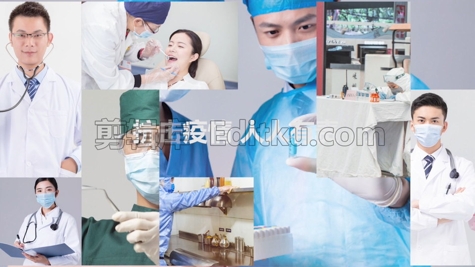 中文PR模板抗击疫情众志成城医师医护工作宣传视频相册 第1张