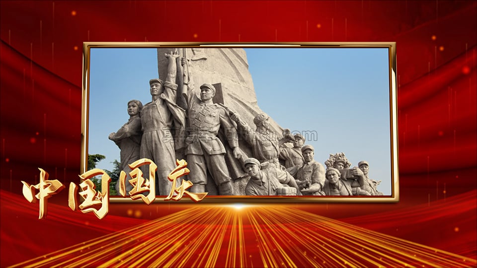 中文AE模板庆祝2021国庆节第72周年中国党政图文相册动画_第3张图片_AE模板库