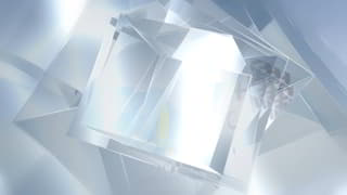 简洁干净玻璃立体反射揭示企业LOGO视频片头AE模板