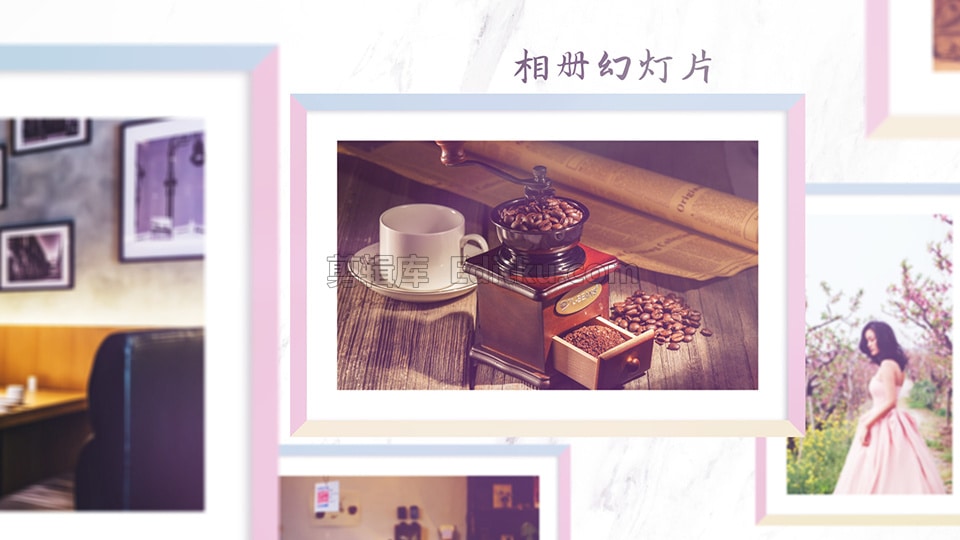 中文AE模板温馨回忆暖光立体照片相框图文电子幻灯片动画 第3张
