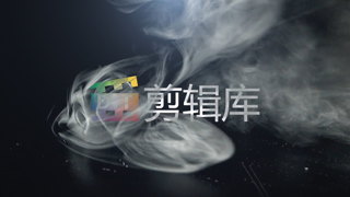 中文PR模板烟雾飘荡卷起显现logo标志动画视频制作