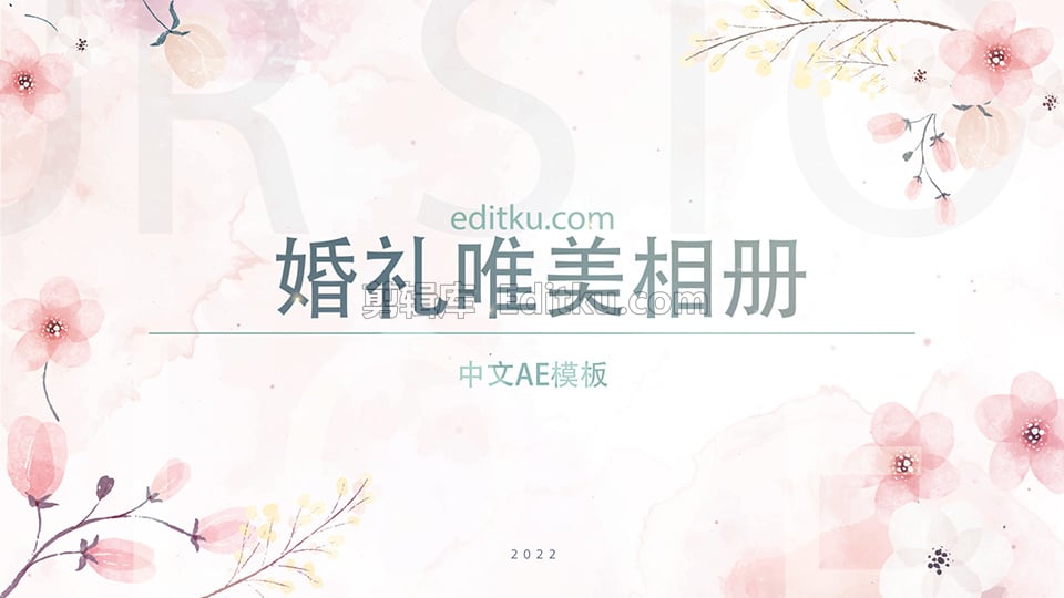 中文AE模板婚礼公司请柬蜜月度假常用照片幻灯片动画 第1张