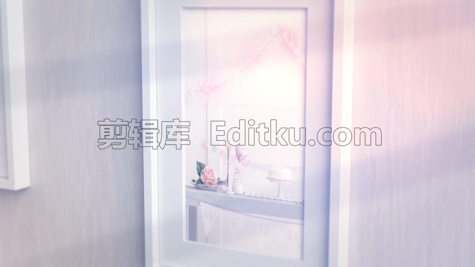 中文PR模板温馨幸福墙壁相框空间立体浪漫经典婚礼相册 第3张