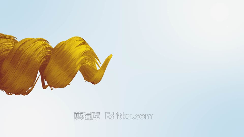 中文AE模板震撼抽象黄金色螺旋线条揭示公司LOGO演绎动画 第1张