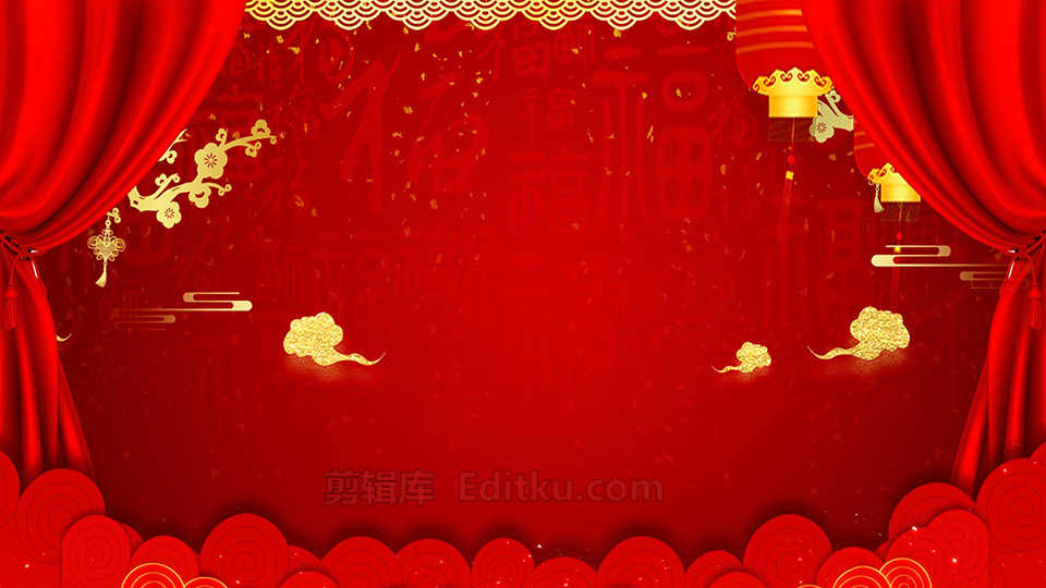 中文AE模板2022虎虎生威年新年气氛红色拜年贺语片头动画_第1张图片_AE模板库