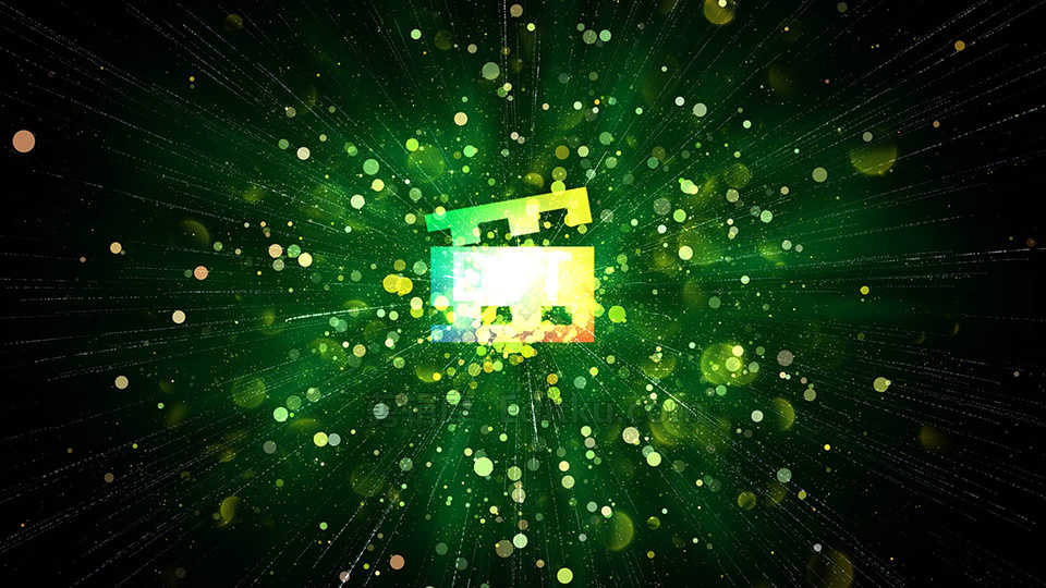 中文AE模板玉绿闪光粒子光斑特效魔法金色涌现LOGO动画 第2张