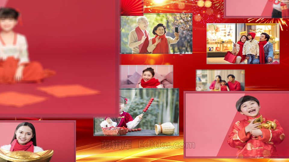 中国传统春节2022虎年元旦节年会图文片头动画中文AE模板 第2张