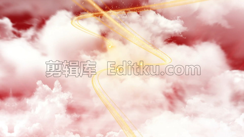 中文PR模板光线穿梭白云大气磅礴的年会颁奖典礼鎏金开场视频 第1张