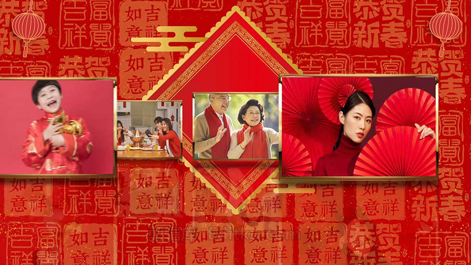 中文AE模板2022金虎春节祝福中国新春照片幻灯片动画_第1张图片_AE模板库