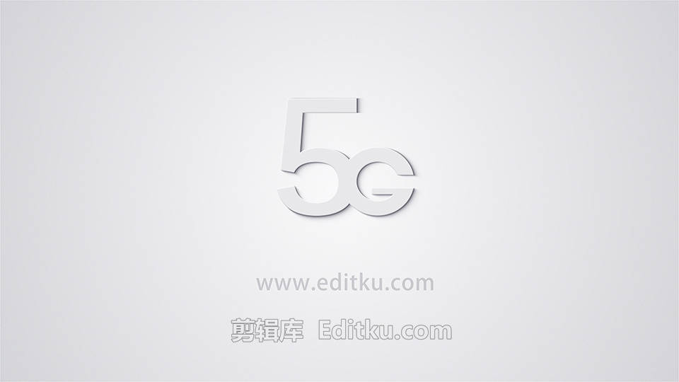 简洁光泽银色边缘5G科技三维LOGO片头AE模板 第1张