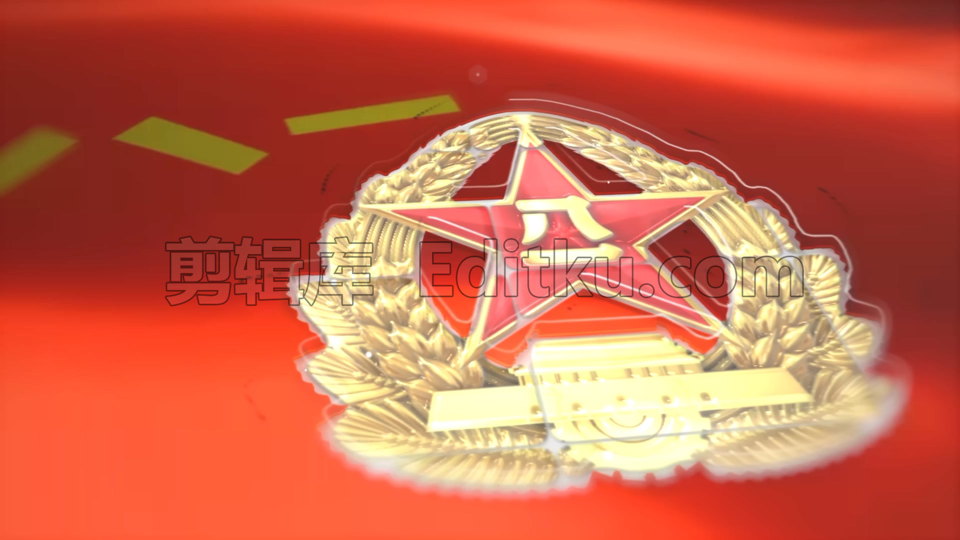 八一建军节红旗飘扬铁血军魂标志动画logo演绎AE模板_第2张图片_AE模板库