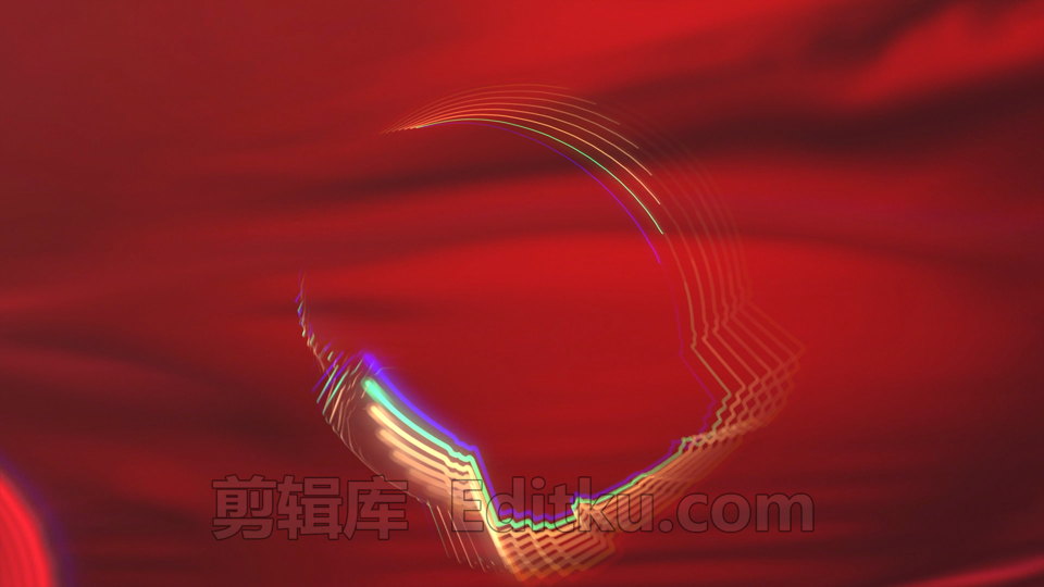 热烈庆祝中华人民共和国成立73周年红绸飘荡威严大气标志演绎动画中文AE模板 第1张