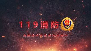 全国消防安全宣传教育日威严大气标志LOGO片头演绎中文AE模板